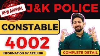 JampK Police Constable Recruitment 2024  JampK new vacancy 2024  JKSSB Constable Syllabus Age [upl. by Sik]