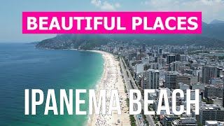 Ipanema beach from drone  4k video  Brazil Rio de Janeiro from above [upl. by Vernita101]