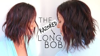 Long Bob Hair Cut Tutorial using a Razor [upl. by Kial906]