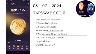 Tapswap 200k Coin Code For Today [upl. by Elayne37]