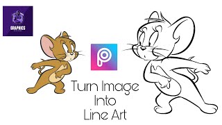 Turn Image into line ArtOutline Image  Using PicsArt  Graphics Designer [upl. by Akilegna188]