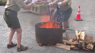 Knoebels hosts flag retirement ceremony [upl. by Roddy]