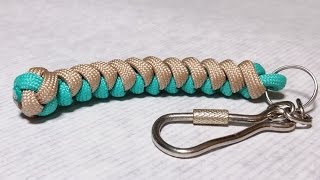 How to make Snake knot paracord keychain by ParacordKnots [upl. by Converse]