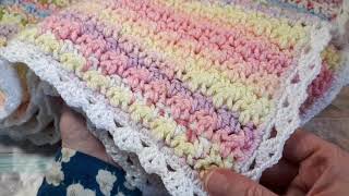 CROCHET BABY BLANKET EASY TWO ROW REPEAT [upl. by Constance969]