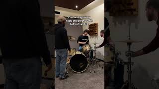 Can Our Drummer Keep The Groove With Half A Drum Kit shorts drums drummer rockband challenge [upl. by Meridel988]