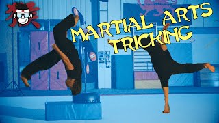 Beginners Martial Arts Tricking Sampler cheat 900 Touch down razi swing through cork [upl. by Blight]