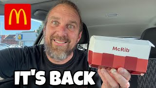 NEW  McDonald’s MCRIB IS BACK  Review  McDonald’s McRib Review  McRib UK [upl. by Eigram661]