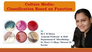 Culture media Part 4 Classification Based on FunctionDr C R Meera [upl. by Nidraj377]