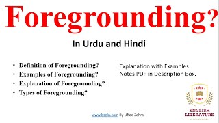 Foregrounding Literary Technique Foregrounding Examples Foregrounding Parallelism and Deviation [upl. by Nirak539]