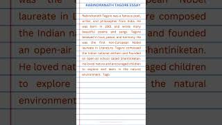 Rabindranath Tagore essay in english  Paragraph on rabindranath tagore [upl. by Okeim219]