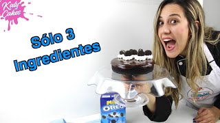 Pastel OREO CON SÓLO 3 INGREDIENTES  Katycakesdesign [upl. by Ayanahs]