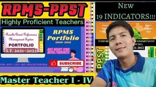 RPMS PORTFOLIO FOR MASTER TEACHERS SY 20212022 WITH 19 INDICATORS  OBJECTIVES  FREE TEMPLATE [upl. by Ellek]