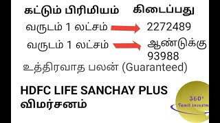 HDFC Life Sanchay Plus review in Tamil [upl. by Chlori]