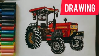 Swaraj 885 FE 🚜🚜 drawing  artist waraich amazing  855 r nait [upl. by Delfeena]