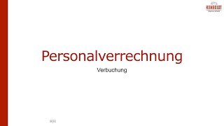 Personalverrechnung  Verbuchung [upl. by Eda]