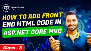 How to Frontend Html code in Asp net Core MVC Class 3 coding dotnet csharp sqlserver aspnetcore [upl. by Amalberga]