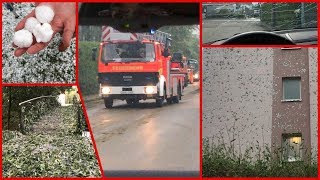 Starkes HagelUnwetter mit Massiven Schäden  Furth im Wald  Oberpfalz  11062018 [upl. by Kcirddehs960]