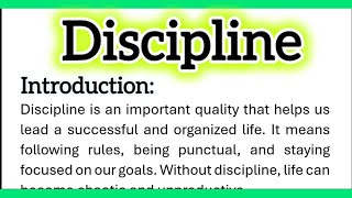 Discipline Essay Writing in English with Introduction Conclusion or Headings 240 Words [upl. by Naerb]