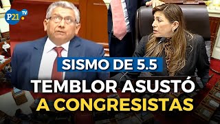 🔴 TEMBLOR EN LIMA Así vivió el Congreso el sismo de 55 durante la interpelación a Aníbal Torres [upl. by Frodine]