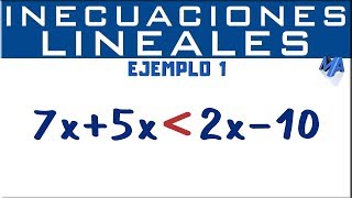 Inecuaciones de Primer Grado  Lineales  Ejemplo 1 [upl. by Nageek328]