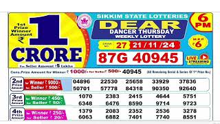 NAGALAND Lottery SAMBAD DEAR EVENING 6PM RESULT TODAY 21112024 STATE DEAR LOTTER [upl. by Riti]