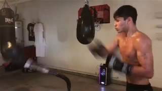 Ryan Garcia 19 year old unbeaten prospect with insane reflexes Spring punch bag [upl. by Adnal530]