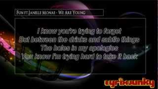 Fun ft Janelle Monae  We Are Young with lyrics [upl. by Orfield816]