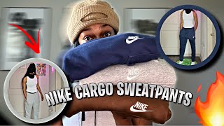 Nike Sportswear Club Fleece Cargo Pants  Try on  WINTER HAUL ❄️ [upl. by Yalahs]