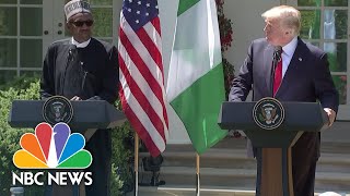 President Donald Trump amp Nigerias President Muhammadu Buhari Hold Joint News Conference  NBC News [upl. by Linetta297]