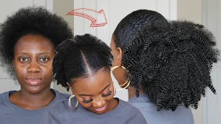 Slick Down Fluffy Ponytail On Short 4C Natural Hair  5 Protective Style  Outre Springy Afro Twist [upl. by Amrac]