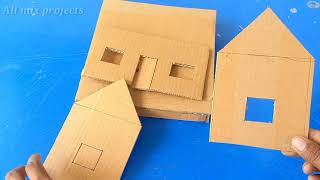 how to make cardboard house  gatte ka ghar [upl. by Barker906]