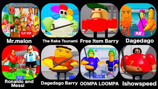 🔥Roblox Mrmelon  Free item BerryDagedago Ronaldo and messi  Oompa LoompaIshowspeed Barry Prison [upl. by Wesa]