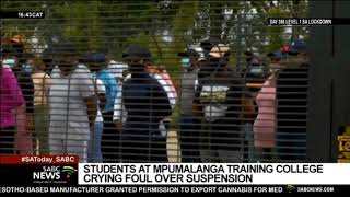 Students at Mpumalanga Traffic Training College in limbo after suspension of programme [upl. by Honniball]