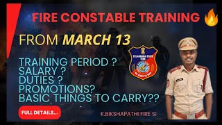 Ts Fire Constable Training from March 13th  Salary Duties timings [upl. by Adlih]