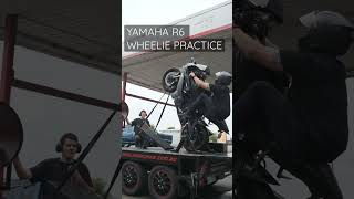 Yamaha R6 wheelie practice  AKRAPOVIC  WHEELIE MACHINE [upl. by Mueller]