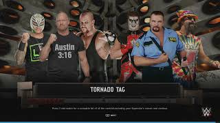 WWE 2K24 Austin Rey Undertaker 14 VS Bossman Dude Stardust Req 6Man Tornado Tag Elm Match [upl. by Leyes961]