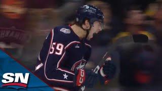 Blue Jackets Yegor Chinakhov Buries Breakaway Goal Off Bruins Turnover [upl. by Bernadina]