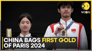 Paris Olympics 2024 China win 10m air rifle mixed event  WION Sports [upl. by Rubliw]