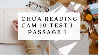 CHỮA ĐỀ CAM 10 TEST 1 PASSAGE 1 [upl. by Atteras]