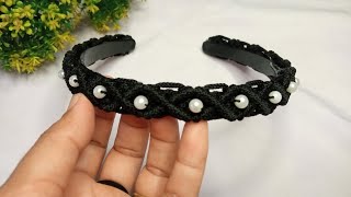 Macrame headband bando macrame dari tali kur [upl. by Senaj]