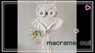 macrame owl wallhanging마크라메 부엉이 월 행잉초보도 하기쉬운 부엉이 [upl. by Alimat]