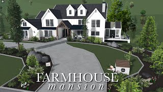 Giant Farmhouse Mansion Bloxburg House Speedbuild [upl. by Rechaba]