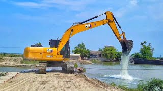 CAT 320D3gc Excavator Working on River Bank [upl. by Steiner]