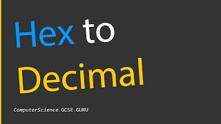 How to convert hexadecimal to decimal [upl. by Samau]