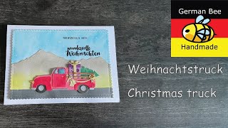 Weihnachtstruck Grußkarte  Christmas truck grettingcard [upl. by Dahsraf]