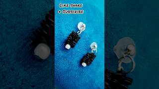 Diy easy flower earrings 🤍🤍 viral art shortsfeed trending youtubeshorts diy [upl. by Countess]