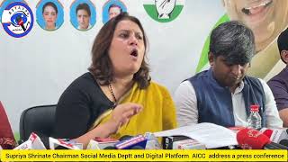 Smt Supriya Shrinate Chairman  Social Media Deptt amp Digital Platform  AICC address a presser [upl. by Berliner]