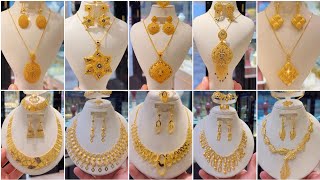 50 Trending Lightweight Gold Necklace set Designs 2024 Stunning Gold Chain pendant set designs [upl. by Anai]