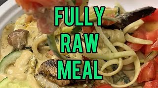 Raw Vegan Meal  Raw Plant Based  Rasta Pasta wJerk Mushrooms 🍄‍🟫 [upl. by Rocray]