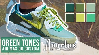 Custom Green Tones Shoes  How to Mix Angelus Paints [upl. by Eelsel]